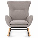 Fotel bujany uszak wypoczynkowy tkanina boucle teddy szary ModernHome
