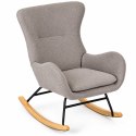 Fotel bujany uszak wypoczynkowy tkanina boucle teddy szary ModernHome