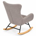 Fotel bujany uszak wypoczynkowy tkanina boucle teddy szary ModernHome