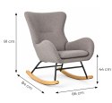 Fotel bujany uszak wypoczynkowy tkanina boucle teddy szary ModernHome