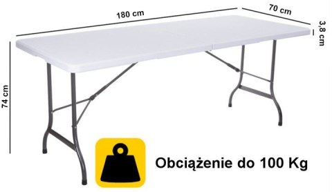 Stół składany 180 cm